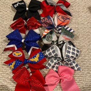 10 cheer bows. Chicago bears Starbucks Christmas wonder women elephants